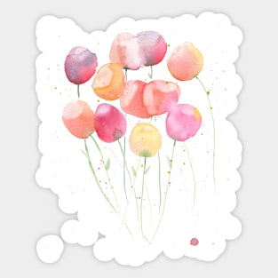 Loose Tulips in Watercolor Sticker